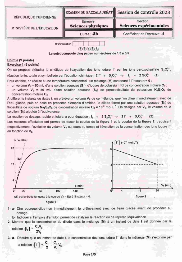 Session De Contr Le Toutes Les Preuves Du Bac Sciences