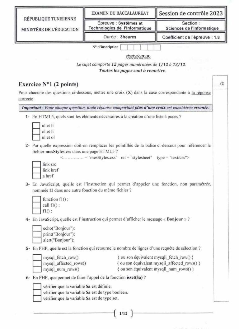 Session de contrôle 2023 : Toutes les épreuves du Bac Sciences de l ...
