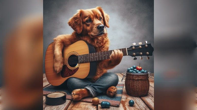 chien guitare